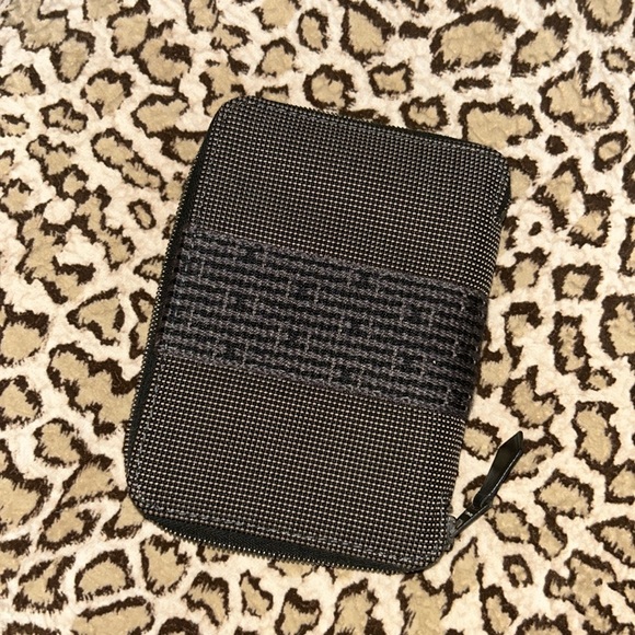 Hermes cloth zippered wallet black and blue - Picture 1 of 5